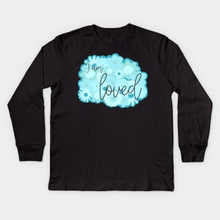 I am loved blue Kids Long Sleeve T-Shirt